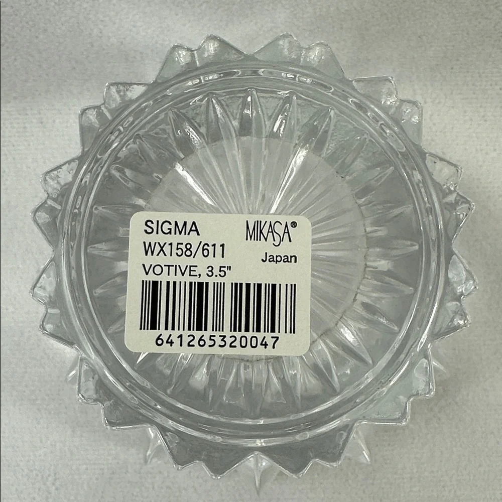 Mikasa Crystal Votive Glass Decorative Sigma Candle Holder